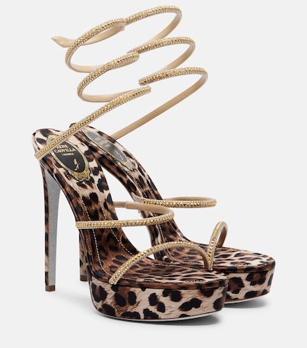 Cleo embellished satin platform sandals - Rene Caovilla - Modalova