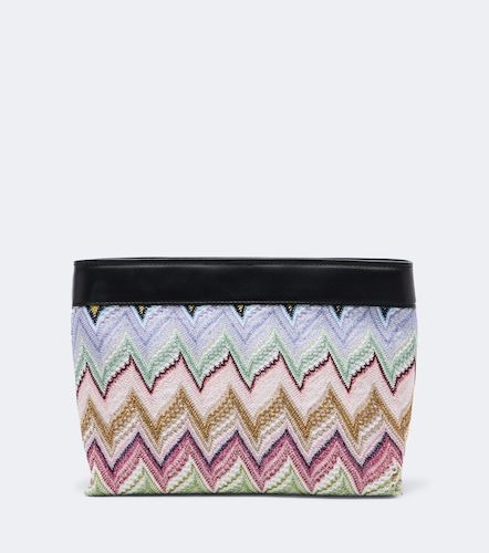 Pouch de lamé en zigzag con piel - Missoni - Modalova