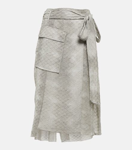 Snake-print crêpe de chine wrap skirt - Victoria Beckham - Modalova