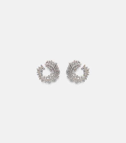 Scatter Edge 18kt gold hoop earrings with diamonds - Ananya - Modalova