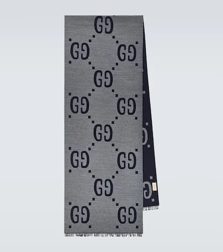 Sciarpa in jacquard di lana e seta GG - Gucci - Modalova