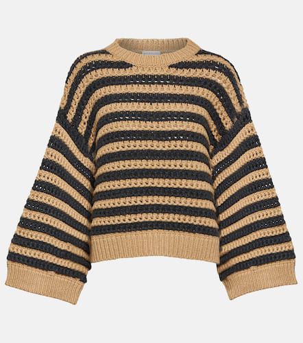 Striped wool, cashmere, and silk sweater - Brunello Cucinelli - Modalova