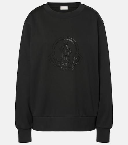 Logo cotton-blend fleece sweatshirt - Moncler - Modalova