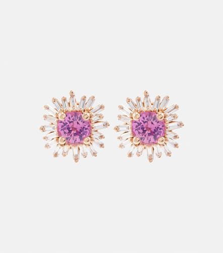 Kt rose gold earrings with sapphires and diamonds - Suzanne Kalan - Modalova