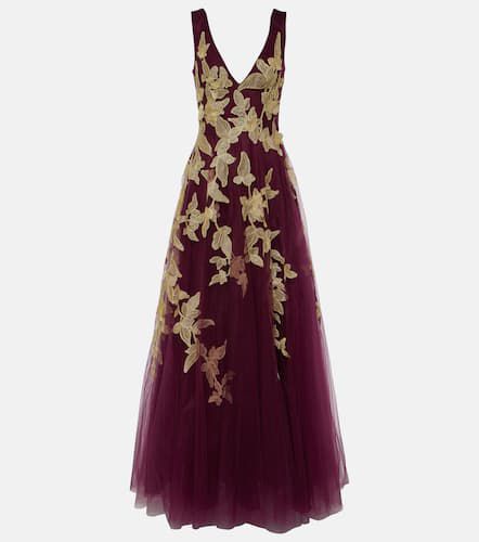 Floral appliquÃ© tulle gown - Costarellos - Modalova