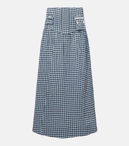 Gingham high-rise cotton-blend maxi skirt - Ganni - Modalova