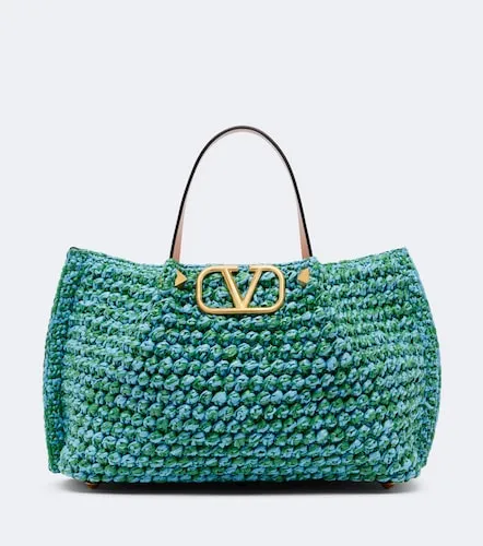 VLogo Medium raffia-effect tote bag - Valentino Garavani - Modalova