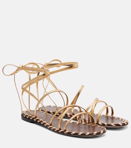 Metallic leather sandals - Gianvito Rossi - Modalova