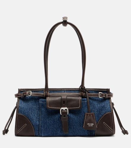 Borsa a spalla Bonnie Medium in denim - Prada - Modalova