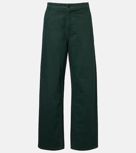 Pantalones rectos de gabardina de algodón - Miu Miu - Modalova