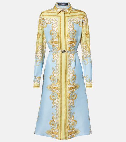 Abito midi Barocco in twill di seta - Versace - Modalova