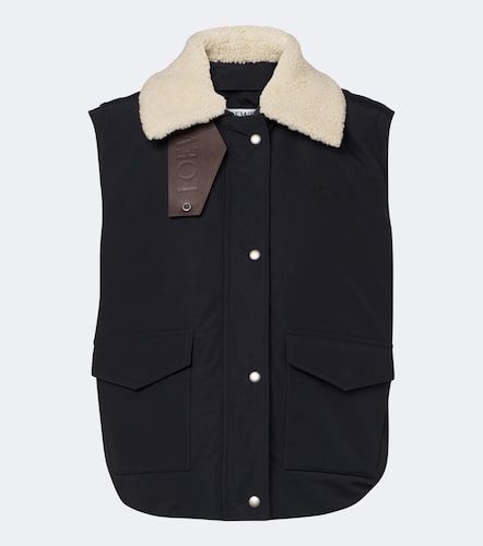 Shearling-trimmed cotton-blend vest - Loewe - Modalova