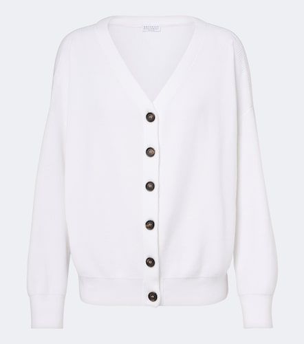 RIbbed-knit cotton cardigan - Brunello Cucinelli - Modalova