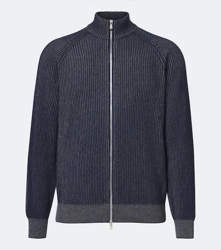 Ribbed-knit zip-up cashmere sweater - Brunello Cucinelli - Modalova