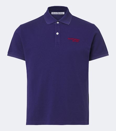 Polo de piqué de algodón con logo - Acne Studios - Modalova