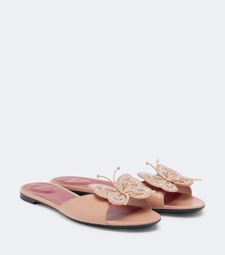 Flutterby embellished leather slides - Valentino Garavani - Modalova