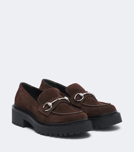 Mocassini Rhody Horsebit in suede con platform - Gucci - Modalova