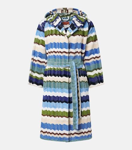 Bata Eva de rizo de algodón con capucha en zigzag - Missoni - Modalova
