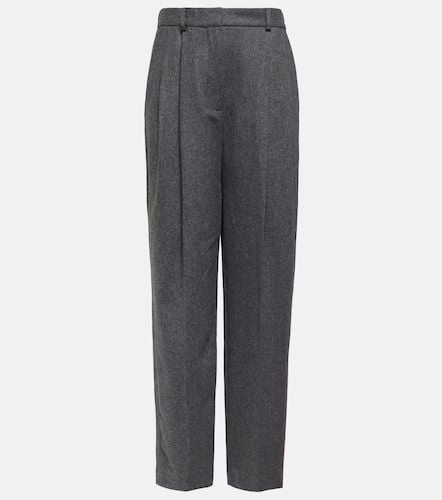 Pleated wool-blend straight pants - Toteme - Modalova