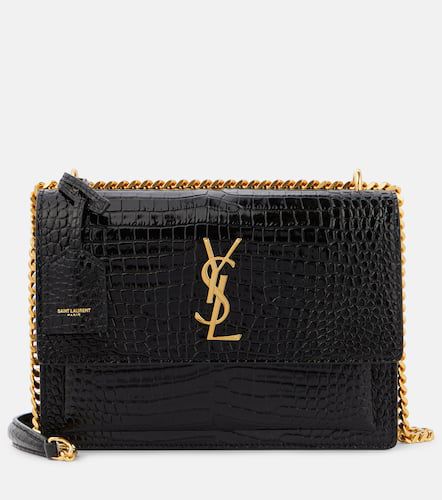 Sunset Medium croc-effect leather shoulder bag - Saint Laurent - Modalova