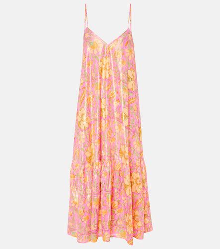 Floral cotton-blend lamÃ© midi dress - Juliet Dunn - Modalova