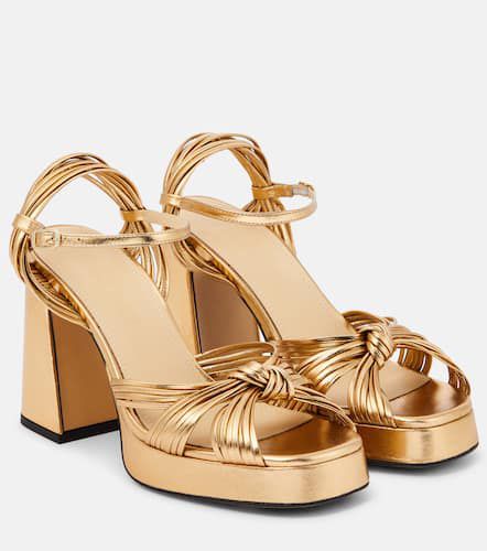 Springs metallic leather platform sandals - Souliers Martinez - Modalova