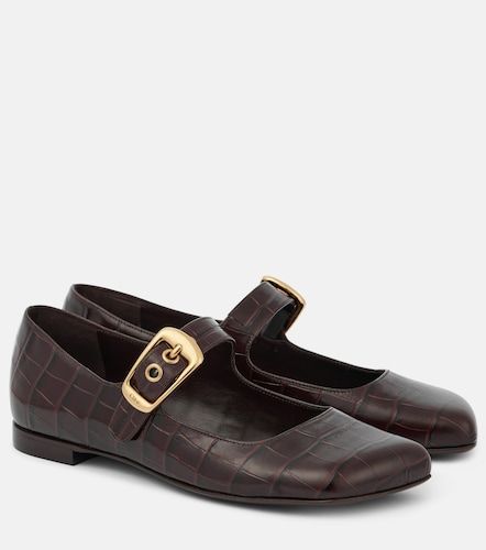 Polly croc-effect leather Mary Jane flats - Chloe - Modalova