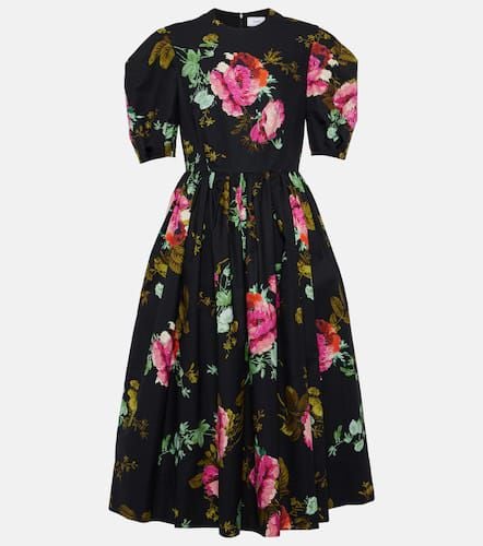 Floral cotton faille midi dress - Erdem - Modalova