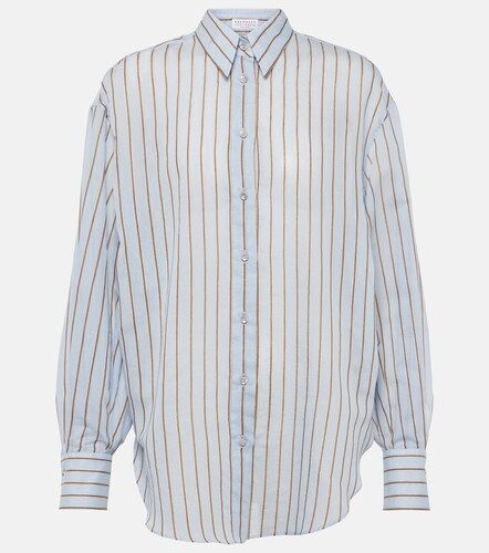 Cotton-blend lame shirt - Brunello Cucinelli - Modalova