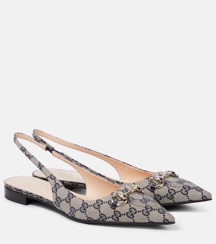 Horsebit GG canvas slingback flats - Gucci - Modalova