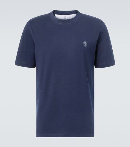 Camiseta de jersey de algodón con logo - Brunello Cucinelli - Modalova