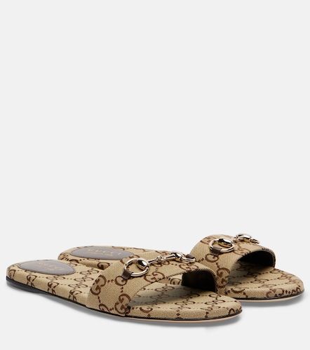 Gucci Horsebit GG canvas slides - Gucci - Modalova