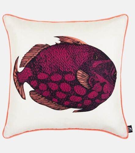 Cojín Pesce Balestra de seda estampado - Fornasetti - Modalova
