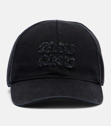 Cappello da baseball in denim con logo - Miu Miu - Modalova
