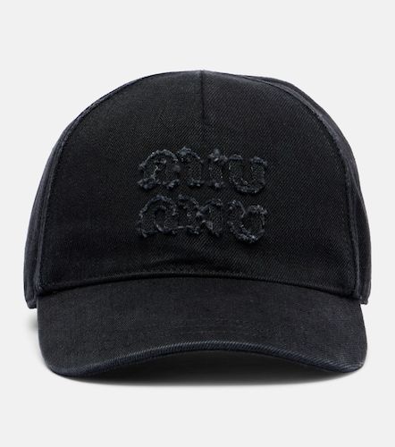Miu Miu Gorra de denim con logo - Miu Miu - Modalova