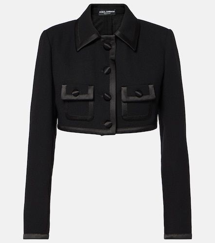 Cropped wool and silk-blend jacket - Dolce&Gabbana - Modalova