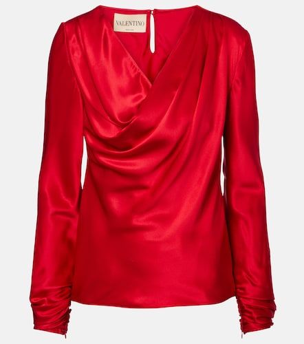 Valentino Draped silk satin top - Valentino - Modalova