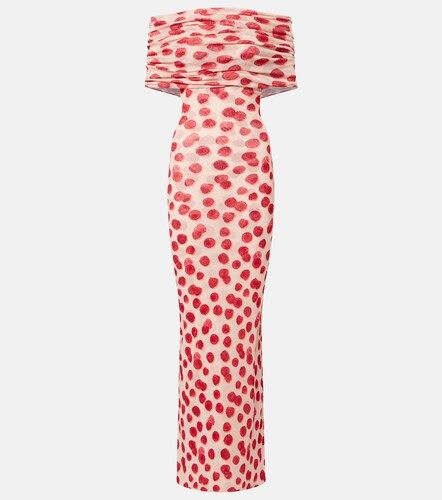 Off-shoulder printed mesh maxi dress - Stella McCartney - Modalova