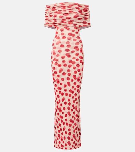Vestido largo de malla estampado - Stella McCartney - Modalova