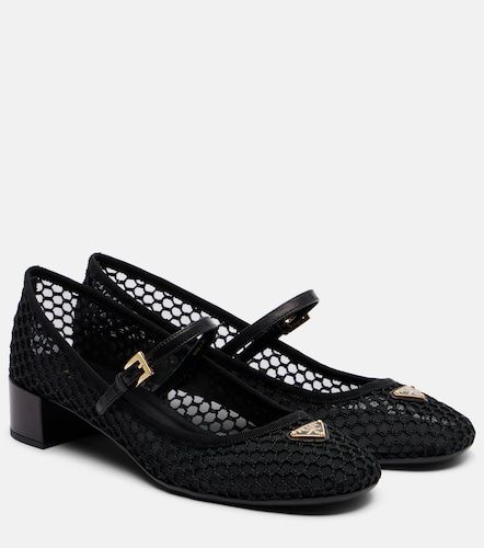 Pumps Mary Jane in mesh con pelle - Prada - Modalova