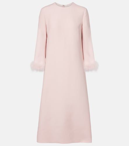 Midikleid aus Crepe Couture mit Federn - Valentino Garavani - Modalova