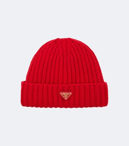 Ribbed-knit virgin wool beanie - Prada - Modalova