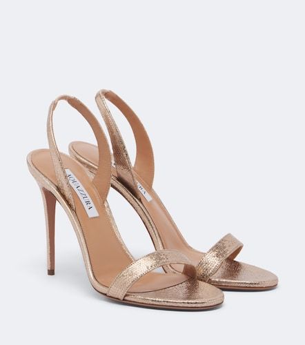So Nude metallic leather slingback sandals - Aquazzura - Modalova
