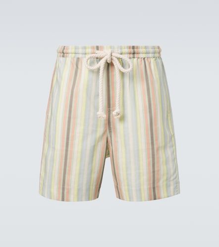 Striped hemp and cotton Bermuda shorts - Commas - Modalova