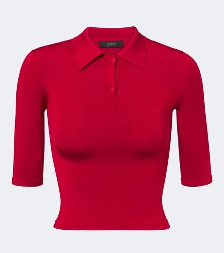 Gucci Pullover polo in misto seta - Gucci - Modalova