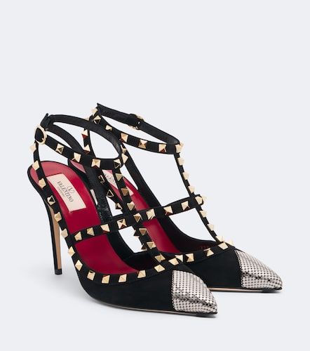 Slingback-Pumps Rockstud aus Veloursleder - Valentino Garavani - Modalova