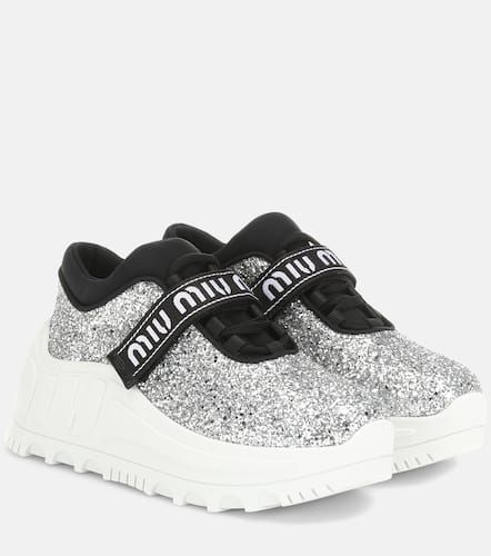 Miu Miu Sneakers mit Glitter - Miu Miu - Modalova