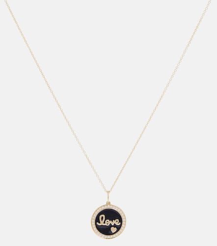 Love 14kt yellow charm necklace - Sydney Evan - Modalova