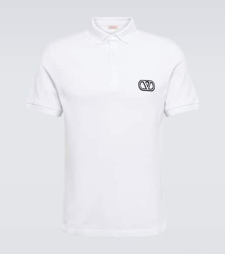 VLogo embroidered piquÃ© polo shirt - Valentino - Modalova