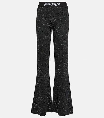 Printed mid-rise flared pants - Palm Angels - Modalova